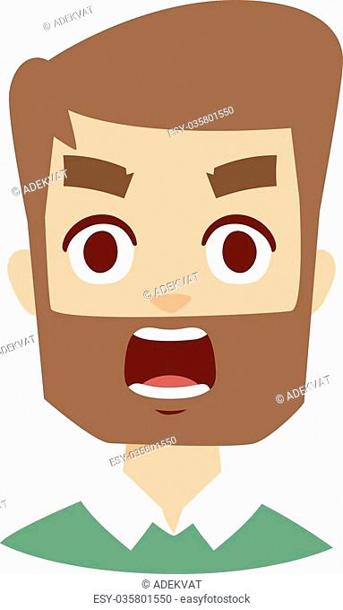 Portrait normal man angry face looking furious. Young man angry face  screaming and cartoon angry..., Stock Vector, Vector And Low Budget Royalty  Free Image. Pic. ESY-035801550 | agefotostock