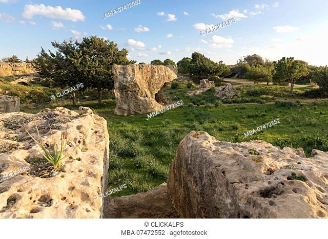 Cyprus, Paphos, view of the Tombs of the Kings
