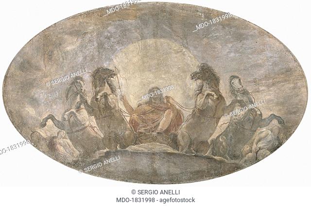 Apollo's Chariot, by Andrea Appiani, 1796, 18th Century, fresco on canvas. Italy, Lombardy, Milan, Brera Collection. Whole artwork view