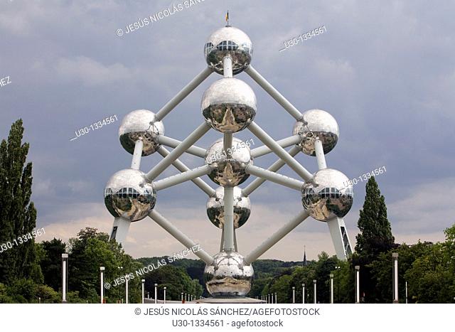 The Atomium, built for the Universal Exhibition of 1958, and nowadays symbol of the Brussels city, capital of Belgium