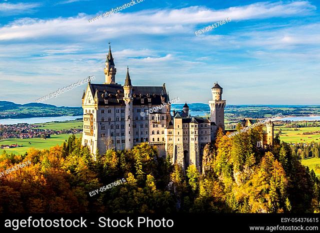 Neuschwanstein castle in a summer day in Germany