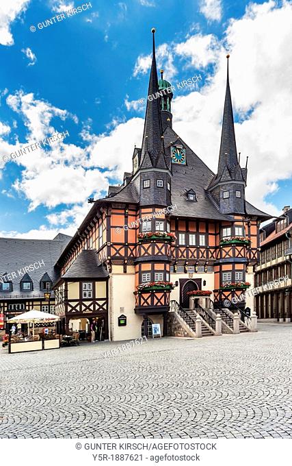 The City Hall of Wernigerode is considered one of the most beautiful City Halls in Europe, Wernigerode, Harz, Saxony-Anhalt, Germany, Europe