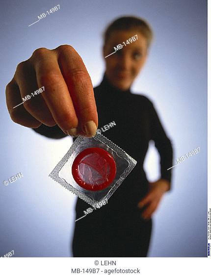 Woman, Condom, Package