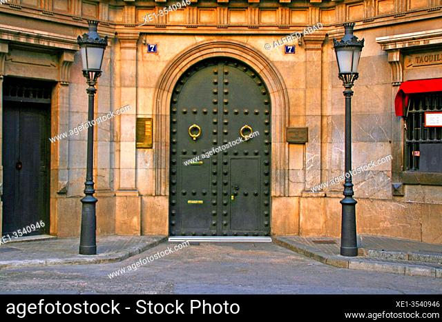 door of the Wax Museum building, Barcelona, ??Catalonia, Spain