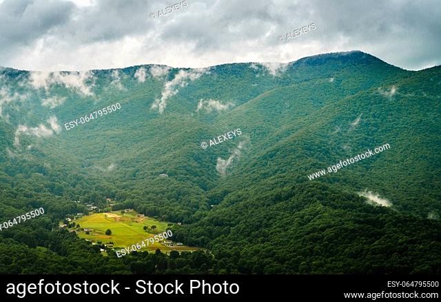 A small residential development in the Smokie Mountains near Maggie Valley, North Carolina