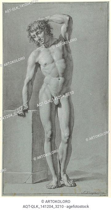 Standing male nude, Jan Kamphuysen, 1780 - 1800