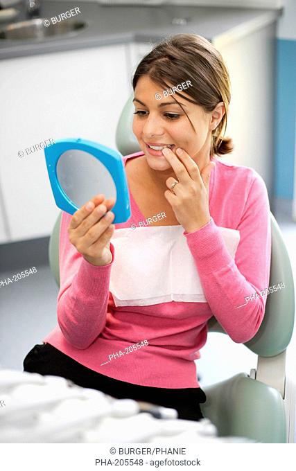 Woman undergoing a dental examination