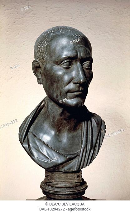 Roman civilization, 1st century b.C. Bust of Julius Caesar (101-44 b.C.)