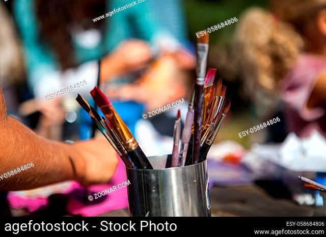 Pictured at an artistic workshop in a family festival