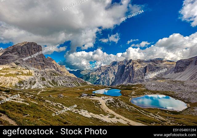 Three peaks. National Park Tre Cime di Lavaredo. Dolomites, South Tyrol, Italy