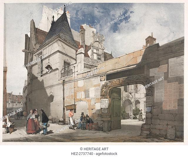 Picturesque Architecture in Paris, Ghent, Antwerp, Rouen: Hôtel de Cluny, Paris, 1839. Creator: Thomas Shotter Boys (British, 1803-1874)