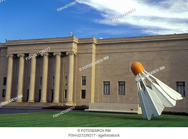 Kansas City, MO, Missouri, Giant badminton shuttlecock displayed outside The Nelson-Atkins Museum of Art