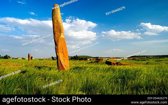 ancient Megalith stela field in Axum, Tigray, Ethiopia