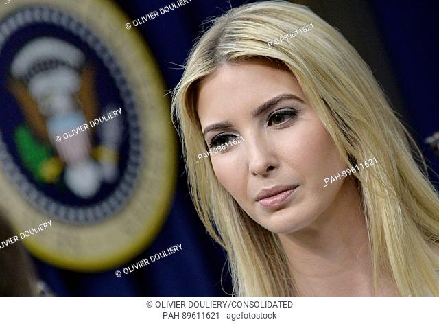 Ivanka Trump attends a CEO town hall on the American business climate in the South Court Auditorium of the White House in Washington, DC, April 4, 2017