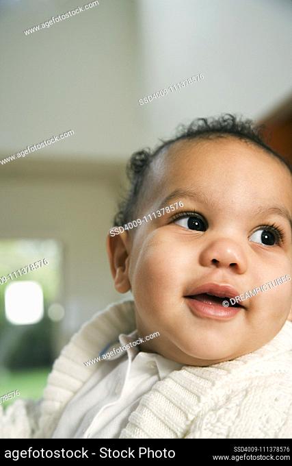 Close up of Mixed Race baby