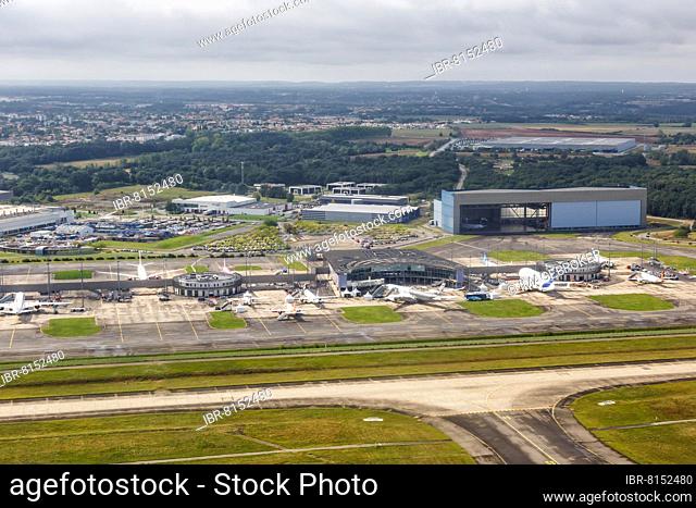 Aerial view of Airbus headquarters at Toulouse airport, France, Europe