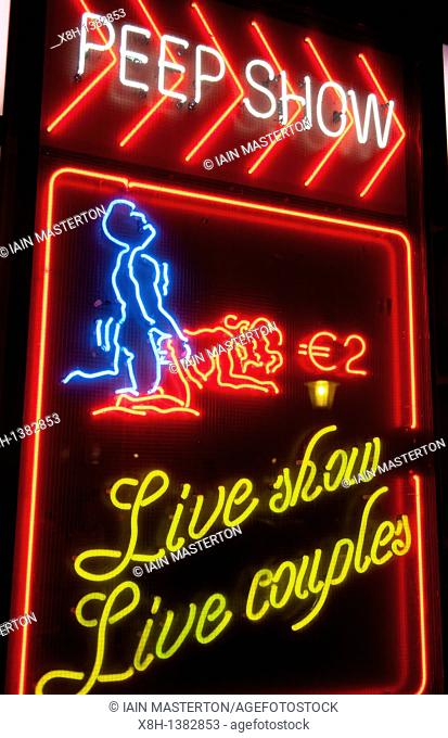 Neon sights outside sex club in Red light district of Amsterdam In The  Netherlands, Stock Photo, Picture And Rights Managed Image. Pic.  X8H-1382853 | agefotostock