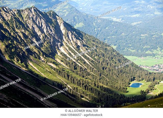 Allgäu, Alps, Bavaria, near Oberstdorf, mountain, mountain landscape, Germany, Europe, mountains, Höfatsblick, nature, Nebelhorn, Oberstdorf, panorama