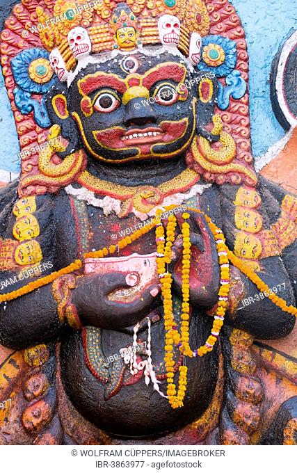 Kaal Bhairav, the deity of Newar, Durbar Square, Kathmandu, Nepal