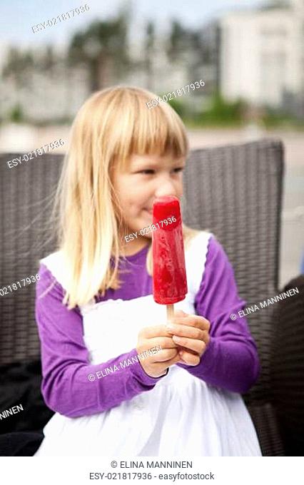 Girl with popsicle