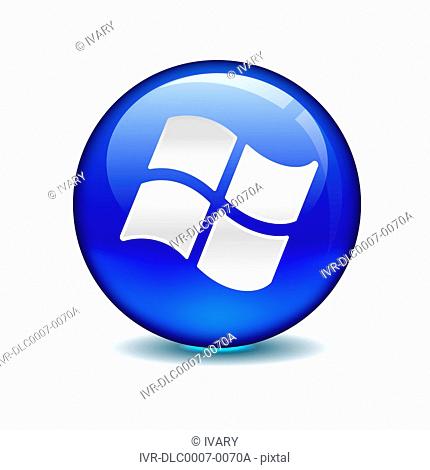 Microsoft windows symbol in blue circle