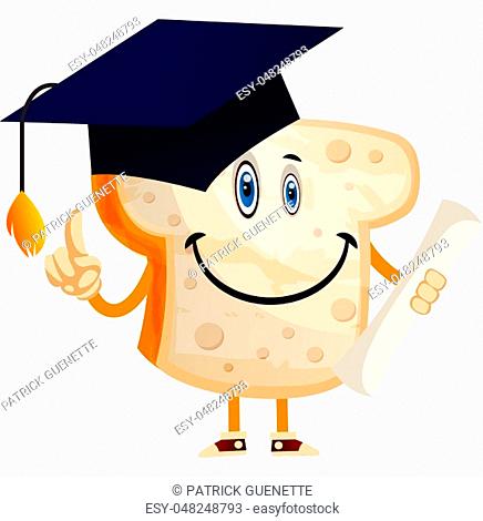 Graduating Bread illustration vector on white background