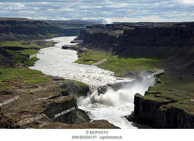 Dettifoss waterfall, most powerful waterfall in Europe, Iceland, Vatnajoekull