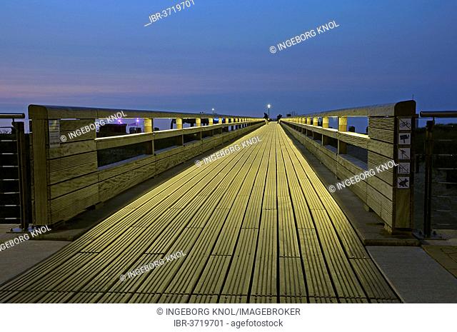 Pier at dusk, Heiligenhafen, Schleswig-Holstein, Germany