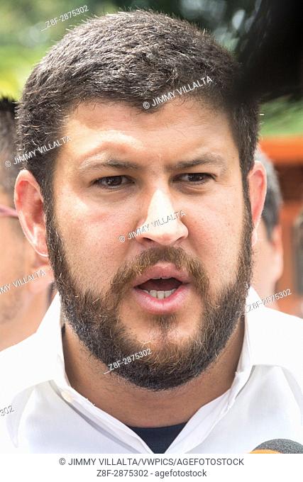 Mayor David Smolansky on the health march. The opposition mobilization called ""Great March for Health and Life"" was developed in Avenida Francisco de Miranda