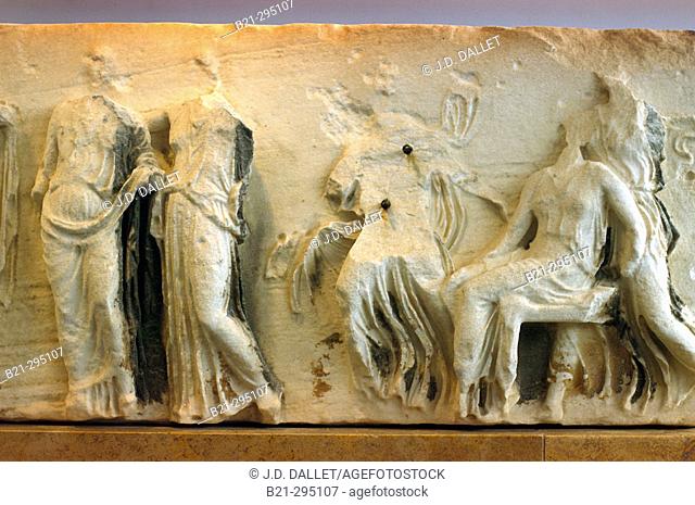 Temple of Athena Nike frieze at Acropolis Museum. Athens. Greece