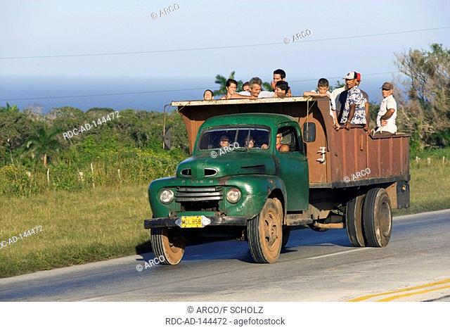 People on pick-up truck Coliseo Matanzas Cuba