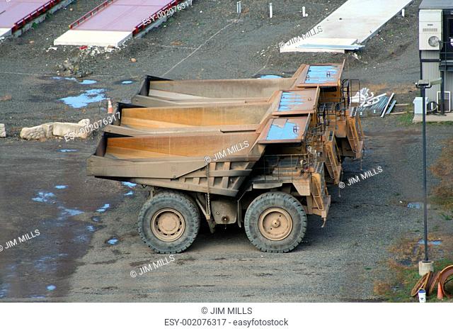 Three large quarry truck