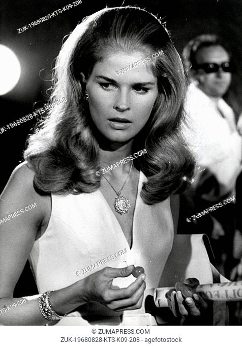 Aug. 28, 1968 - Rome, Italy - Actress CANDICE BERGEN, daughter of the famous ventroloquist Edgar Bergen, acting in a scene from the film, 'The Adventurers'
