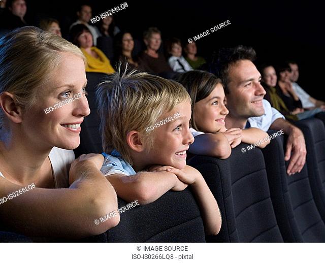 A family watching a movie