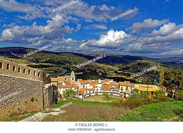 Fortress mountain, local view, fortress wall, bullfight arena