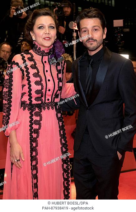 Actors Diego Luna and Maggie Gyllenhaal arrive at the world premiere of 'Django' during the 67th International Berlin Film Festival, Berlinale
