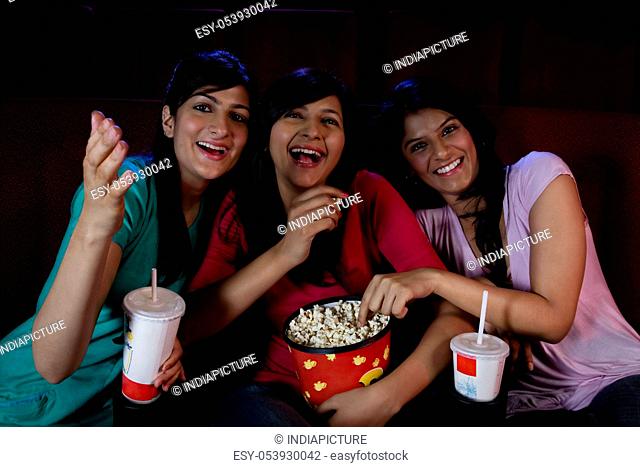 Girls watching a movie