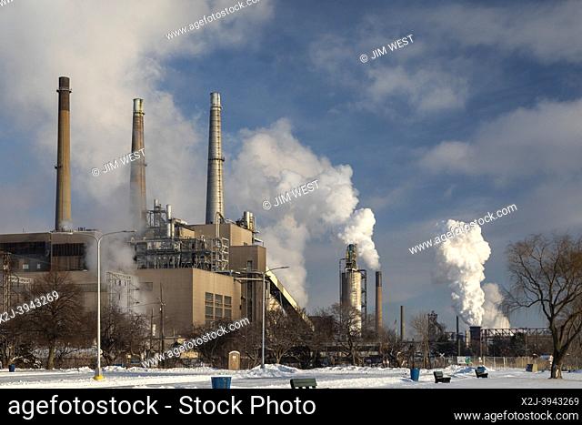 River Rouge, Michigan - DTE Energy's River Rouge power plant (left). The coal-fired plant was shot down in 2021 as part of its plan to reduce carbon emissions