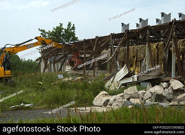The demolition of the pig farm that had been at the site of the former WW2 Roma concentration camp started in Lety, Czech Republic, July 29, 2022