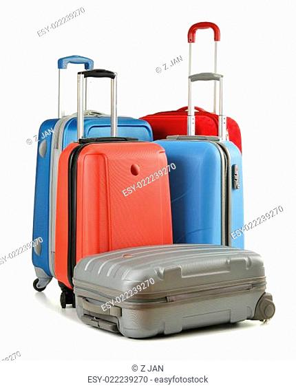 Luggage consisting of suitcases isolated on white