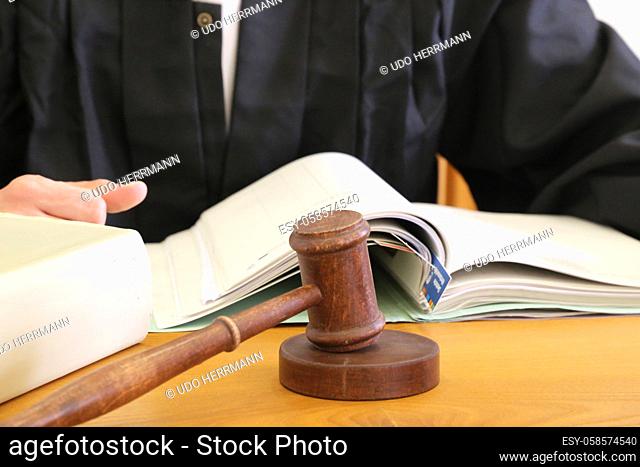 Close up of judge's gavel as symbol image for judgment