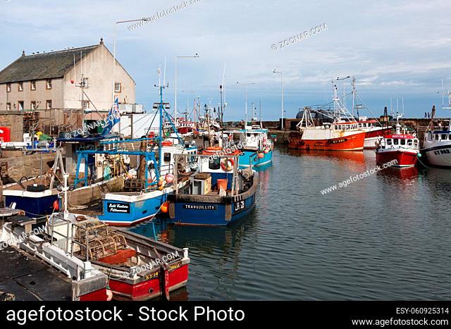 View of Pittenweem harbour in Fife