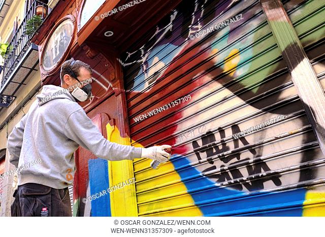 Artists, illustrators and graphic designers fill the streets of the district of Malasaña in Madrid, Spain for ¡Pinta Malasaña! 2017 Featuring: Atmosphere Where:...