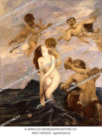 Birth of Venus, by Ettore Tito, 1903, 20th Century, oil on canvas. Italy, Veneto, Venice, Ca' Pesaro, International Gallery of Modern Art