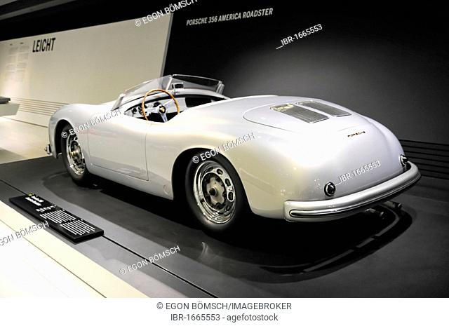 Porsche 356 America Roadster, built in 1953, Porsche Museum, Stuttgart, Baden-Wuerttemberg, Germany, Europe