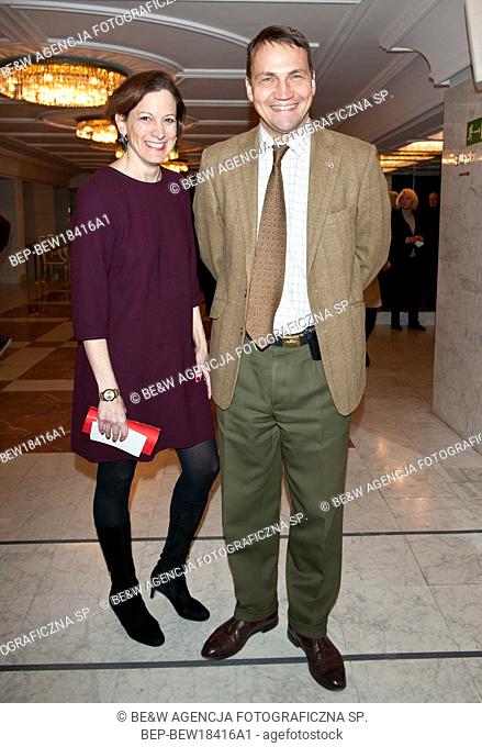 25. 01. 2014 Warsaw, Poland. Pictured: Radoslaw Sikorski with his wife Anne Applebaum