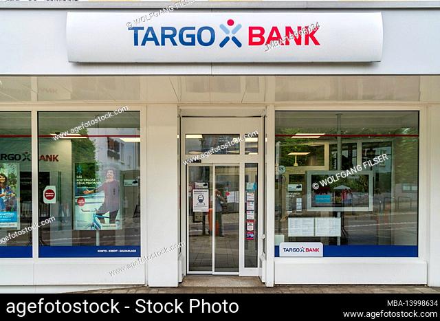 branch of the targo bank allgäu in kempten with lettering and emblem or logo