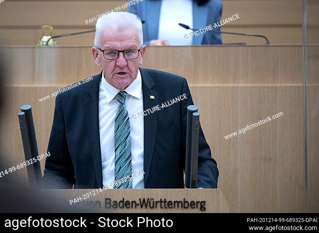 14 December 2020, Baden-Wuerttemberg, Stuttgart: Winfried Kretschmann (Bündnis 90/Die Grünen), Prime Minister of Baden-Württemberg