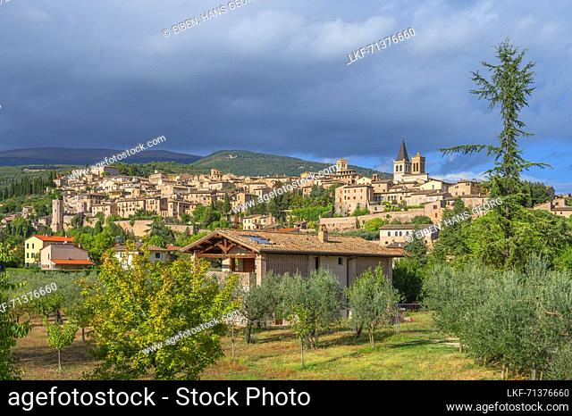View of Spello, Perugia Province, Umbria, Italy