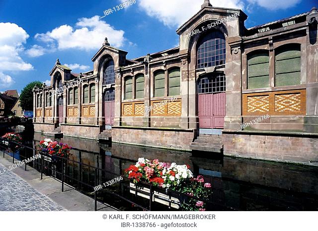 Historic market halls, Quai de la Poisonnerie, historic town centre, Colmar, Alsace, Haut-Rhin, France, Europe